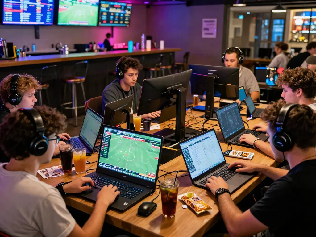 Exciting online gaming atmosphere with players engaged in sportsbook activities, showcasing the vibrant nbet environment.